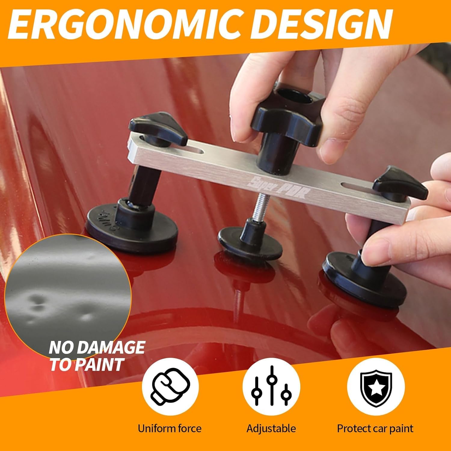 Super PDR Ausbeulwerkzeug Set – Lackschadenfreie Dellenreparatur mit Gleithammer, Dent Lifter & Linienbrett – Dent Repair Kit für Auto, Hagelschäden & Parkdellen
