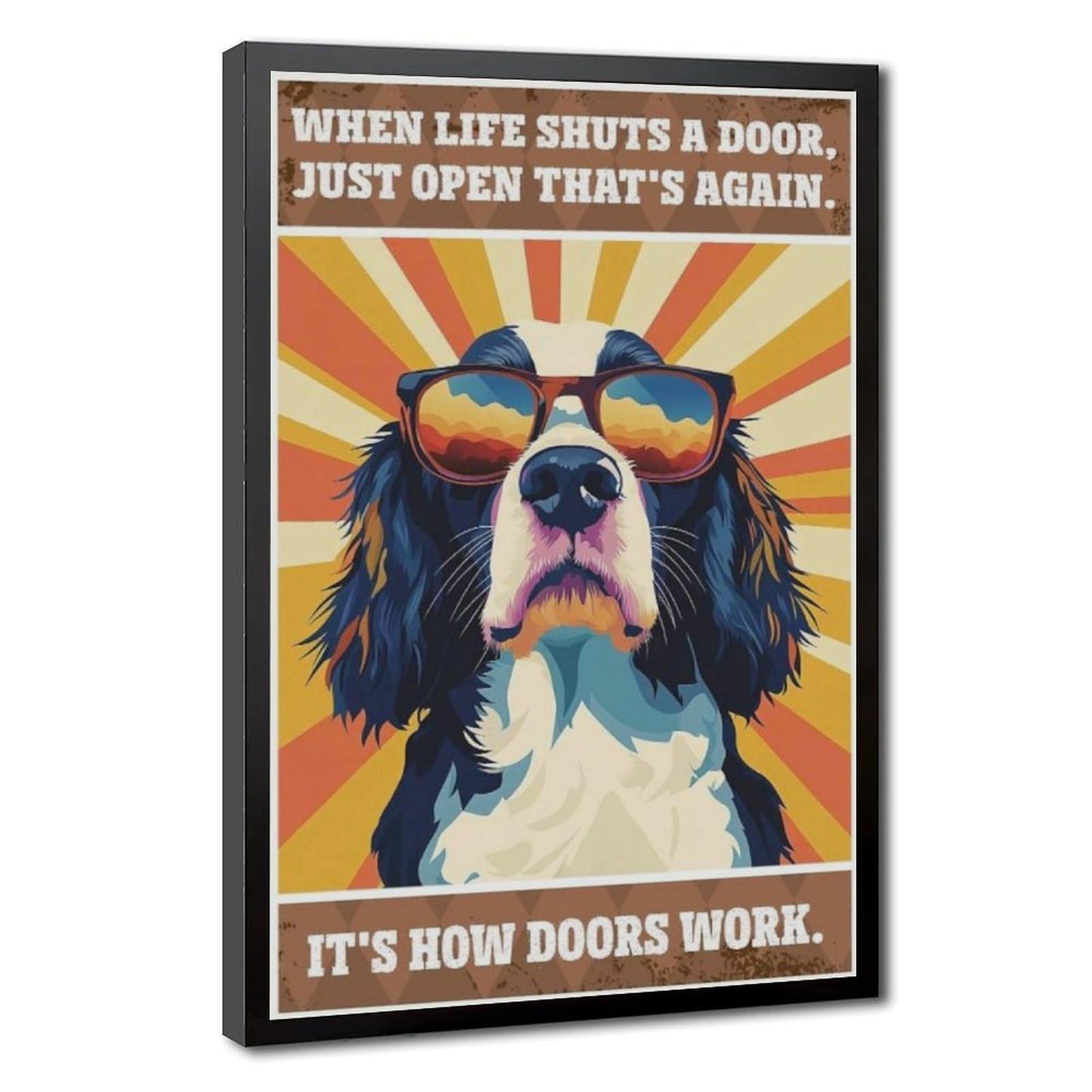 Funny English Springer Spaniels Art Canvas Poster for Bedroom Decor Gift