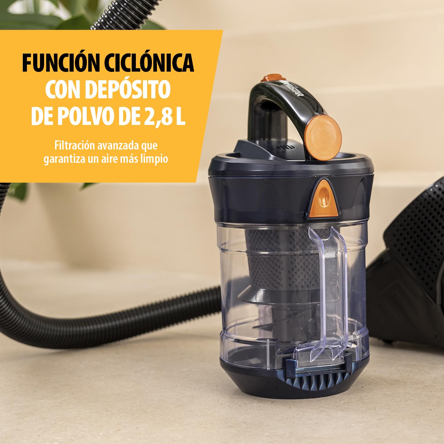 Aspirador Multi Ciclónico Tristar - Sin bolsa - Alcance 18 m - Volumen 2,8 L - Motor 700 W - Velocidad regulable - SZ-4135
