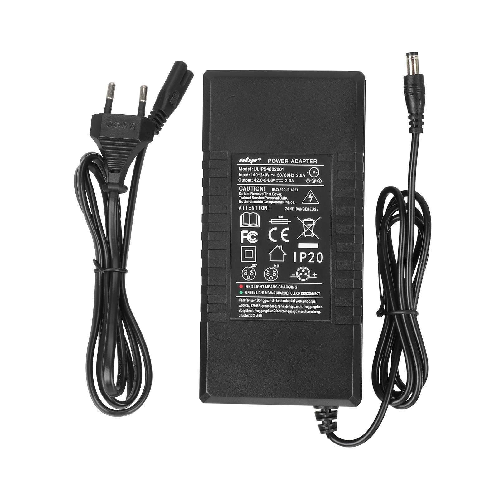 Chargeur 54,6 V 2 A pour Kukirin G2/G2 MAX, Joyor S5, Y8-S, trottinette électrique, chargeur 42 V 2 A pour Xiaomi M365/Segway Ninebot F2 Pro D, E3 Pro D, Max G30/G2 de remplacement avec
