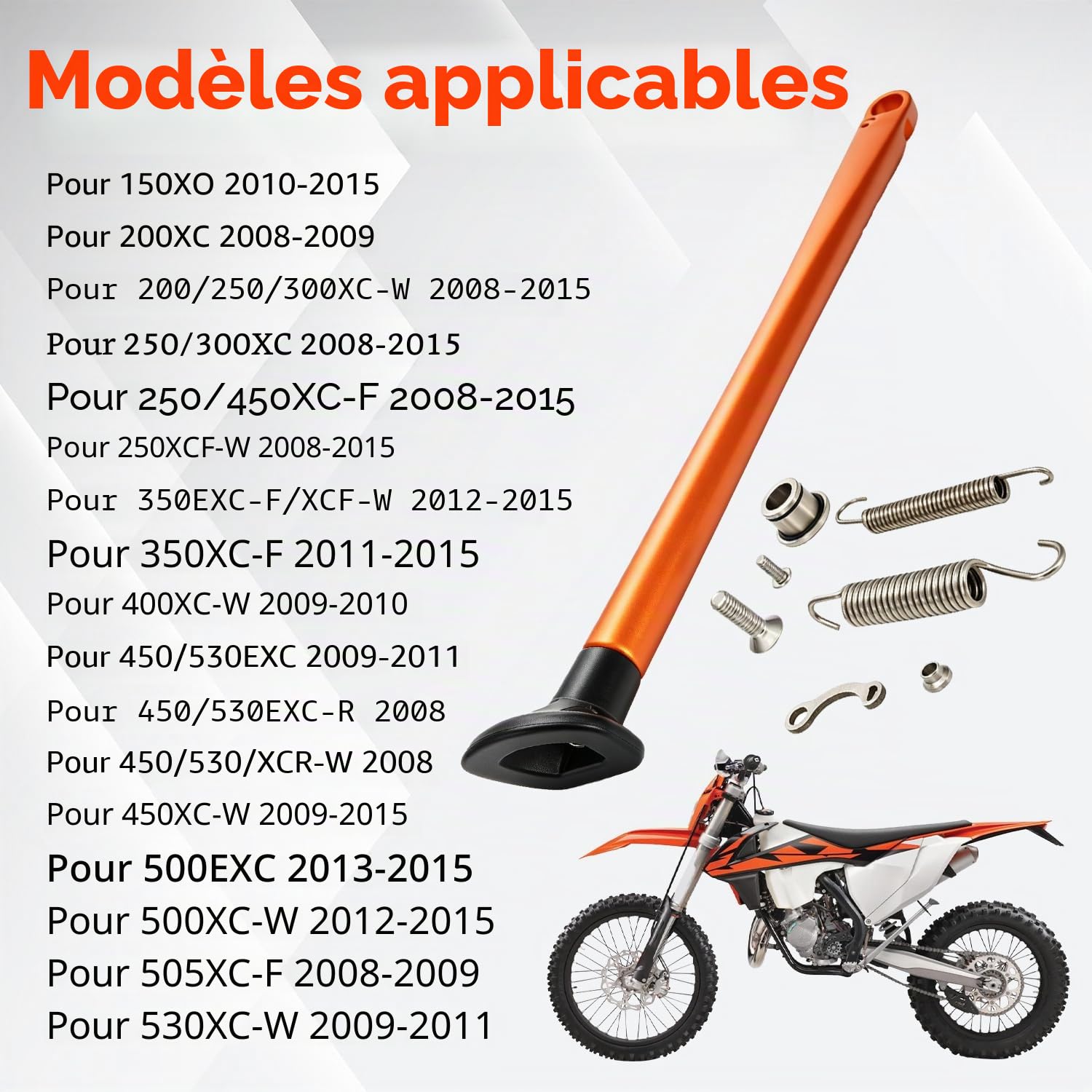 JFG RACING Support Bequille Laterale Moto,Bequille Laterale Réglable Orange