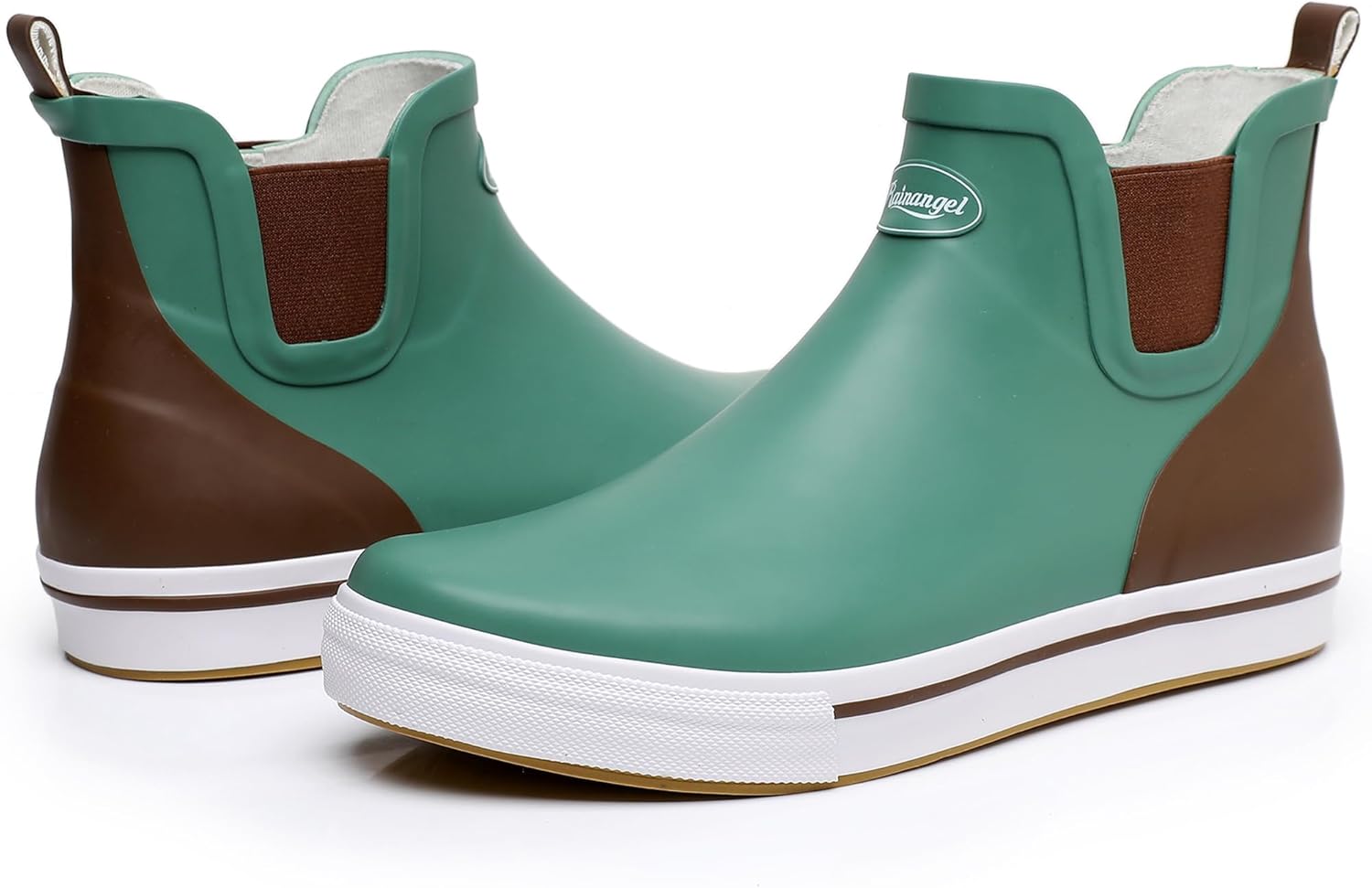 RAINANGEL Rain Boots for Women and Men,Unisex Ankle Rain Shoes Anti-Slipping Rainboots with Comfortable Lightweight Garden Rubber Rain Boot and Outdoor Work Shoes,Waterproof Fishing Deck Boots