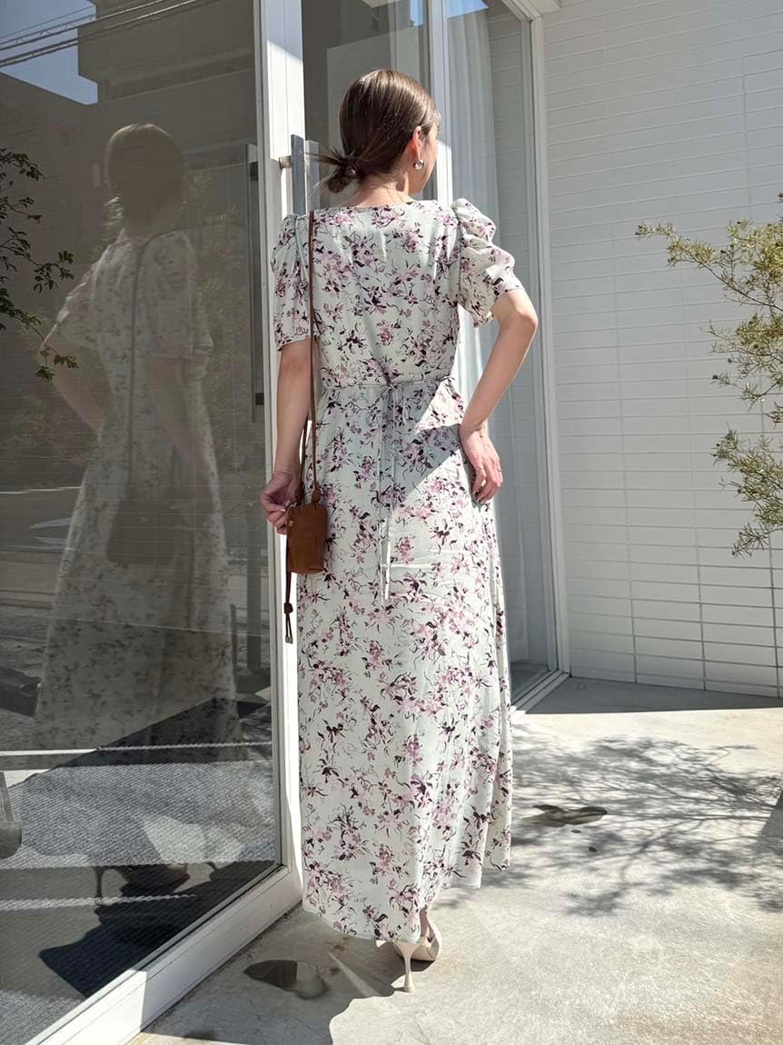 Sara Mallika 刺繍入りピンクロングワンピース サラマリカ刺繍ロング