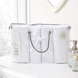Clair de Lune White 4 Piece Moses Basket Bedding Bale Gift Set