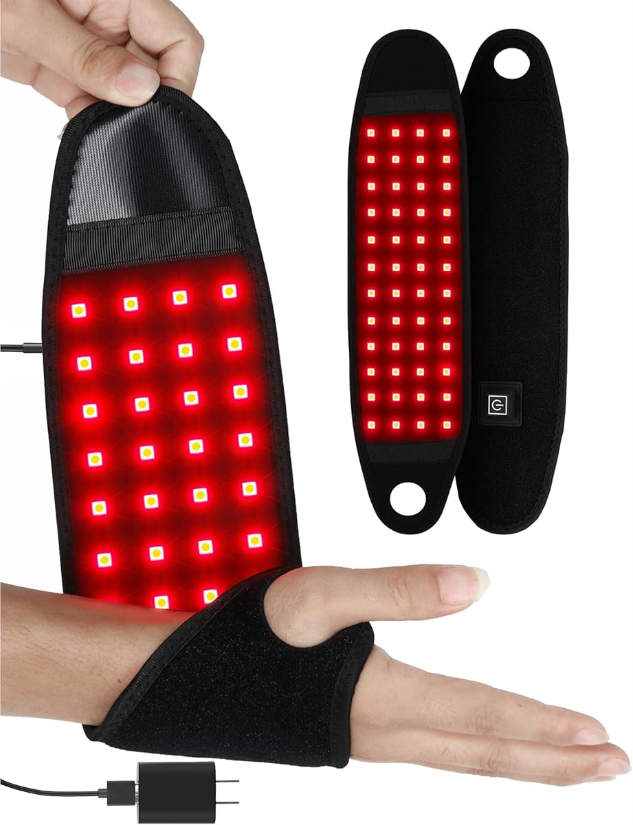 Red Light Therapy Therawrap for Carpal Tunnel,660nm 850nm Near Infrared Light Therapy for Body, 144 Chips Flexible Wrap for Hand Wrist Arm Thumb Finger Pain Relief Personal Care