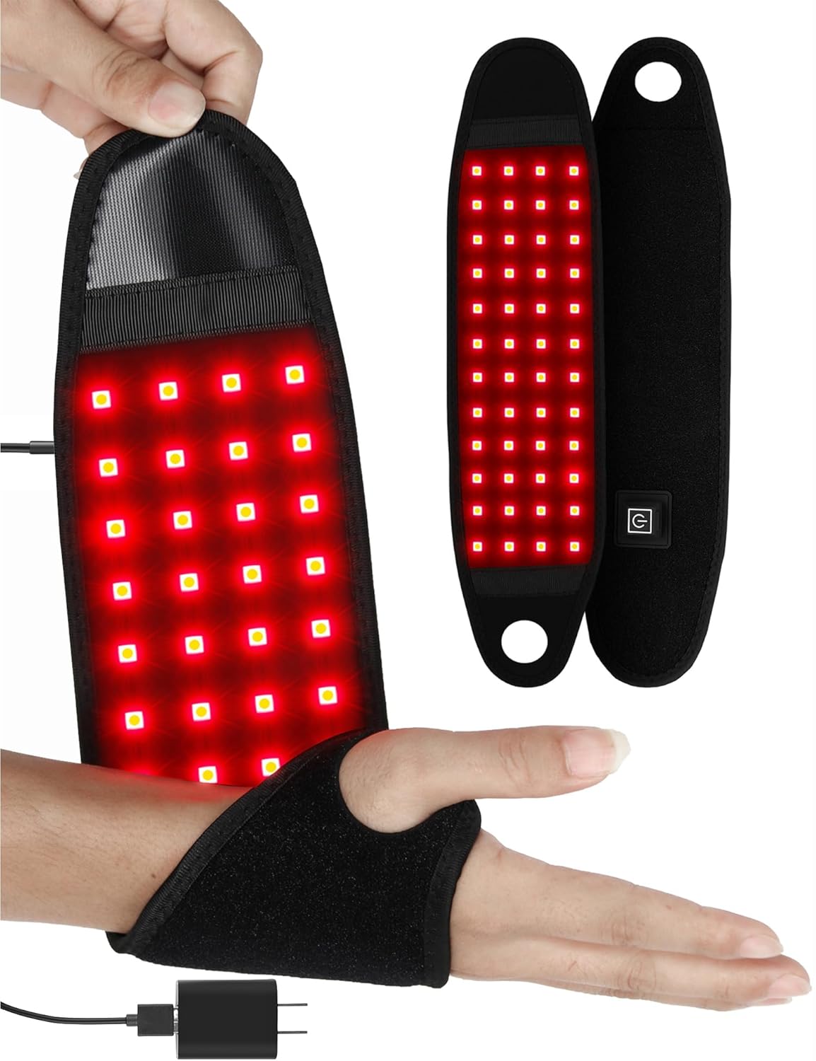 Red Light Therapy Therawrap for Carpal Tunnel, 660nm 850nm Infrared Light LED Therapy for Wrist,Body, Hand,Arm,Neck,Ankle,144 Chips Flexible Wristband for Stiffness Relief Personal Care