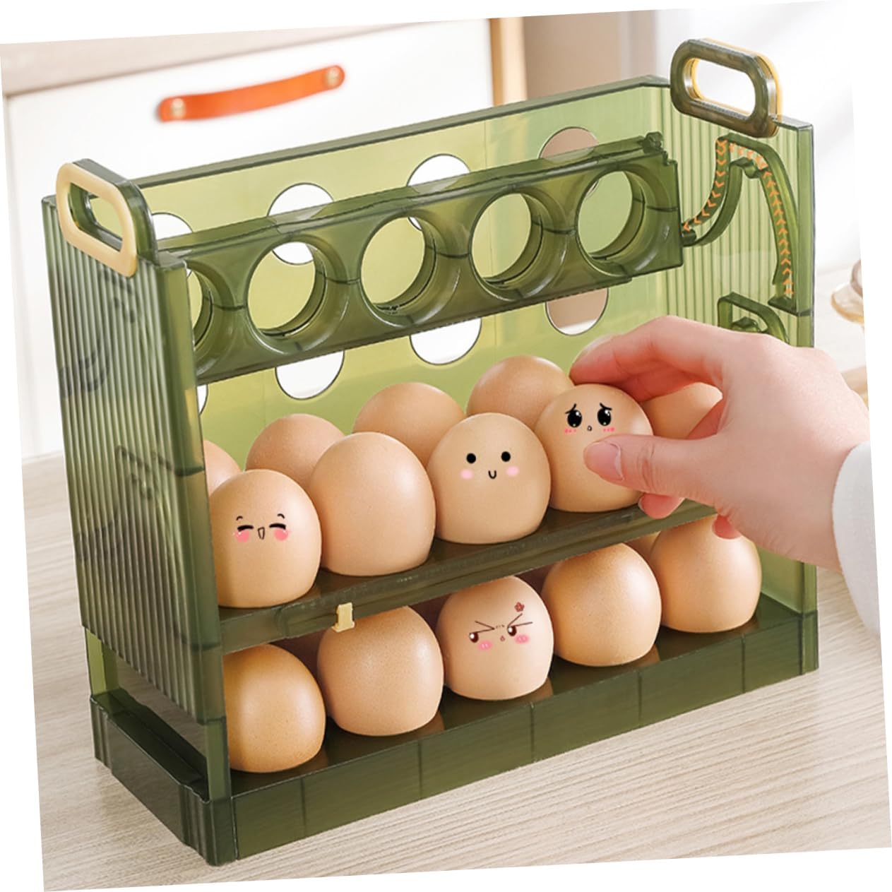 Multi Layer Egg Container for Refrigerator Capacity Egg Holder Stackable Design Convenient Kitchen Organizer and Reusable for Home Use