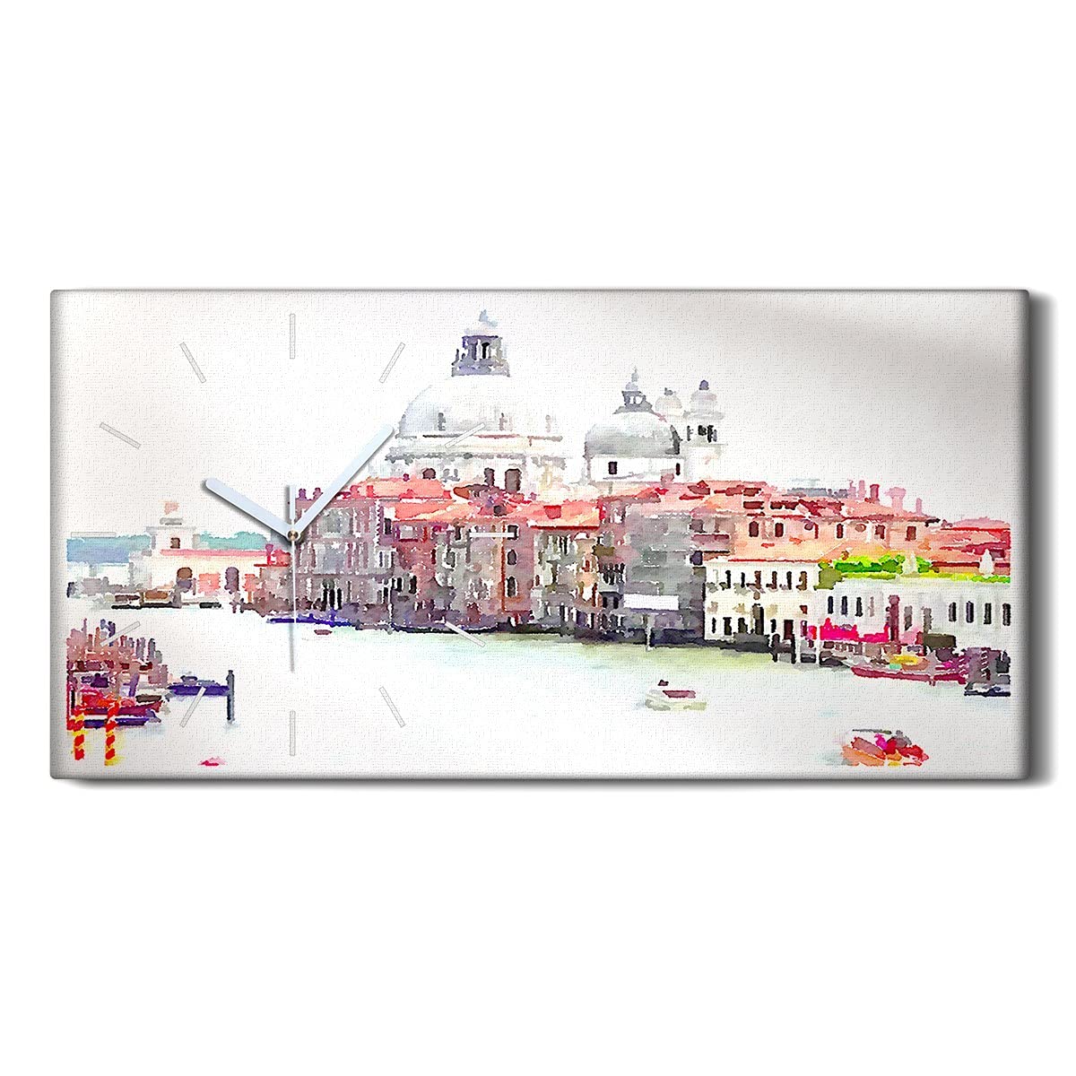 Horloge sur Toile Venise Italie Art Mural - Décoration Salon Moderne Haute Définition 60x30