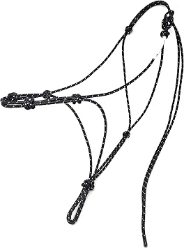 4 Knot Horse Rope Training Halter - 3/16" 5mm Very Thin! Stiff Polyester Rope