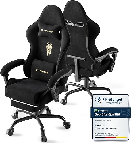 Chaise de Gaming avec Fonction de Massage Huracan