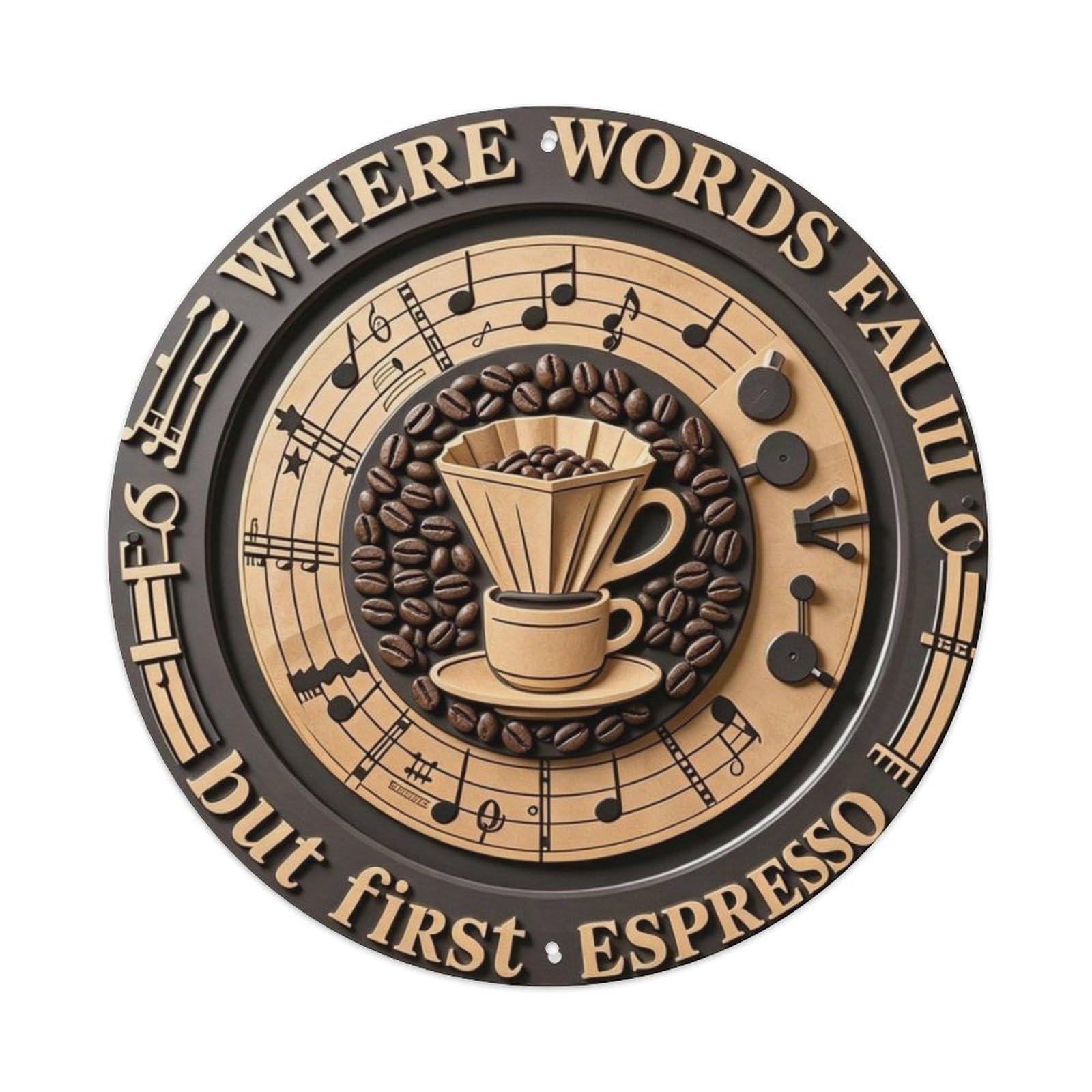 But First Espresso Metal Tin Sign Plaque