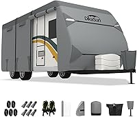 Vista 13 de Cubierta desplegable para cámper de 8 a 10 pies, 7 capas impermeable, cubierta de remolque plegable anti-UV, cubierta de caravana para autocaravana