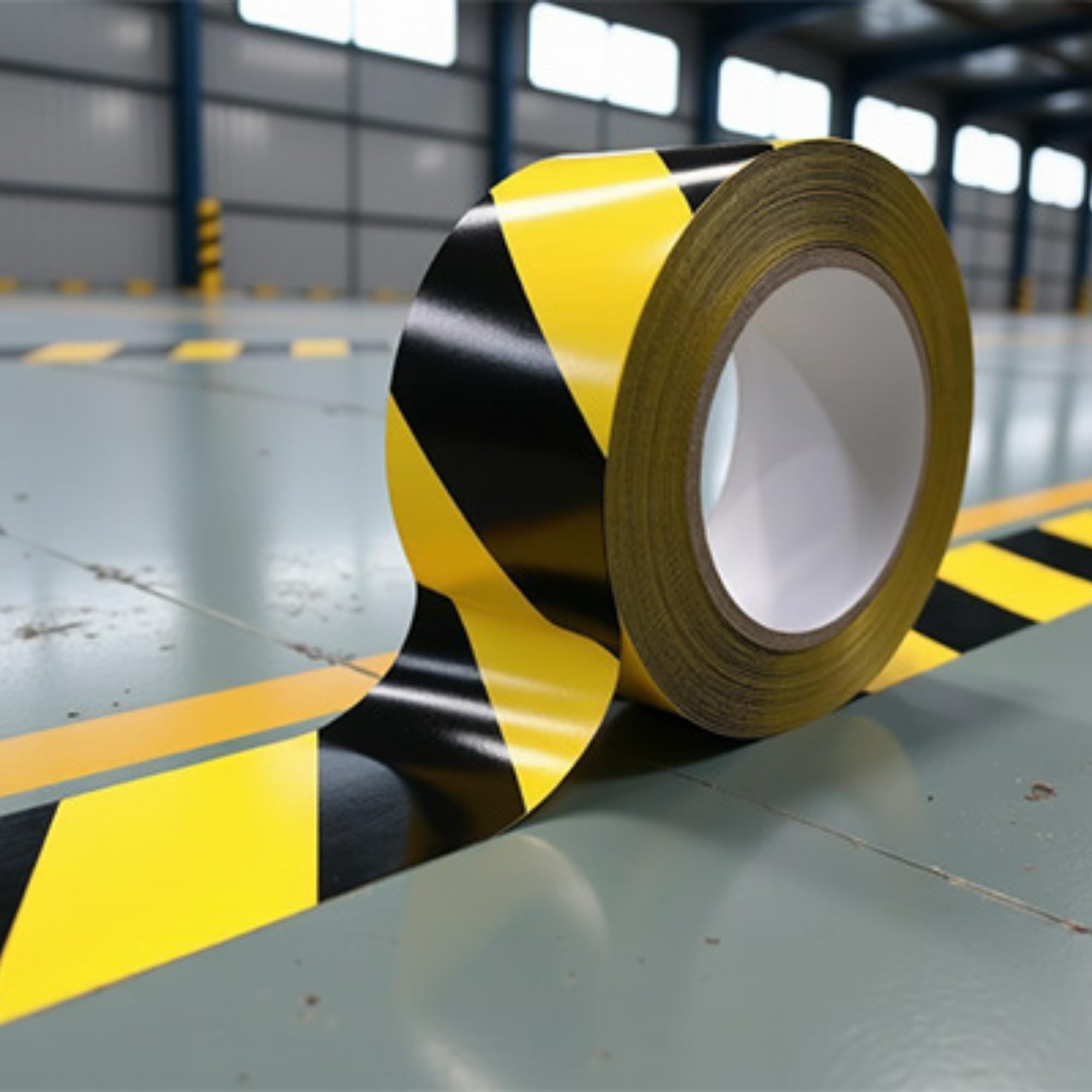 JVCC HZ-DT1 Hazard Duct Tape: 4 in. x 60 yds. (Schwarz mit gelben Streifen)