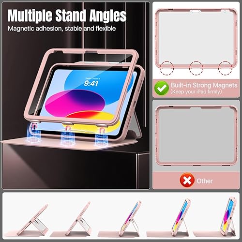 Miniatura 5 de MoKo Funda para iPad de 10 generación con soporte para lápices, funda para iPad de 10 generación 2022 de 10.9 pulgadas, protector de pantalla