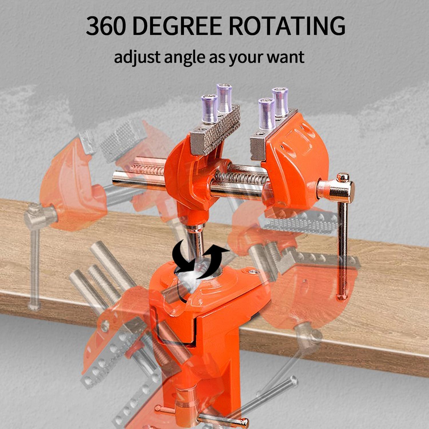 Morsa Da Banco 70mm Girevole 360° - Piccola Morsa Per Lavorazione Legno E Metall - Foto 7