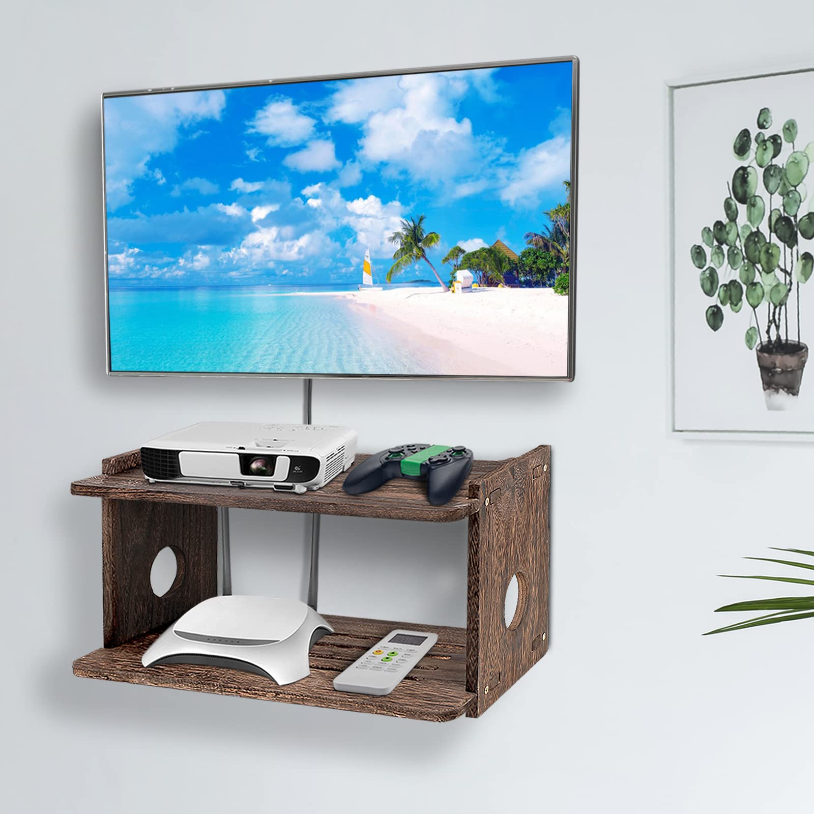 Snapklik.com : Floating Projector Shelf Rack Router Shelf Wall Mount ...