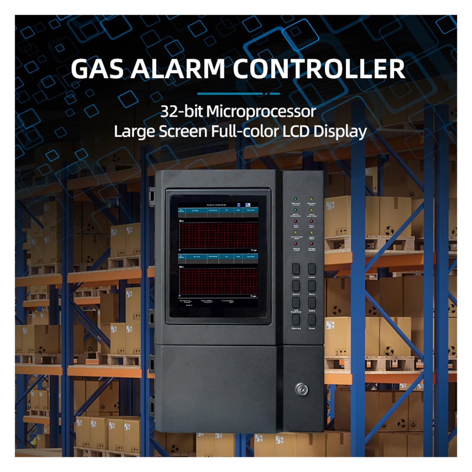 Gasdetektor, S8600 Industrielles CH4-Gaserkennungssystem mit Farb-Touchscreen-Gasdetektor-Controller-Panel