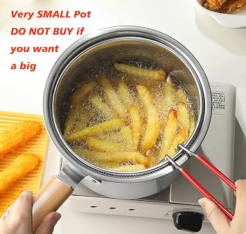 Small Stainless Steel Deep Fryer Pot With Fry Basket for 1-2 person, 2.5L Small Capacity Deep Fryer with Lid, Stock Pot,Stove Top Cooking Pot Deep Fryer With Basket For Cooking Chicken Wings, Seafood