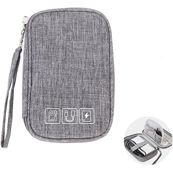 Cable Organiser Bag Mini Electronic Case Electronic Bag Organiser Universal Travel Cable Electronics Accessories Bag Travel Organiser Case for Cables Hard Drives Multifunctional gray