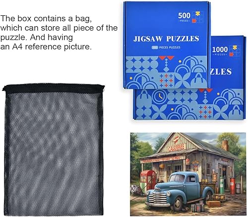 Miniatura 7 de Rompecabezas de camión de granja de 500 piezas para adultos, rompecabezas educativos de aprendizaje, juguetes familiares difíciles y desafiantes con