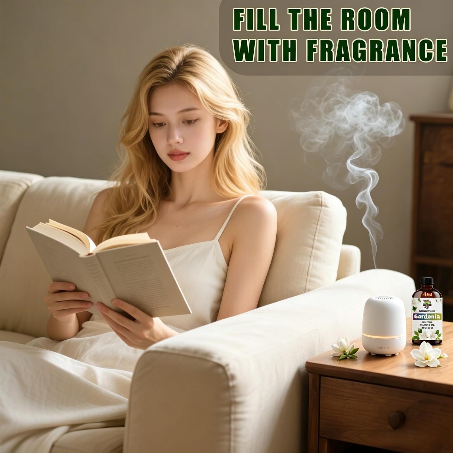 Gardenia Essential Oil,for Aroma,Diffuser,DIY-4 fl oz (120 ml) | Pure, Natural, Gardenia oil, For living room, office, candles, soap, humidifier, yoga, gift