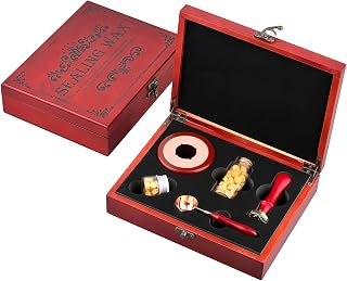 Personalized Wax Seal Stamp-Sealing Wax Stamps with Unique Gifts Box for Crafting, Envelopes, Gift Wrap Graduation and Wedding Invitation (Wood Box 2)