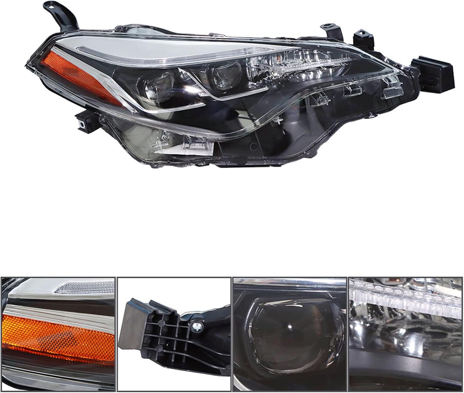 TO2503250 Right Projector Passenger Side Halogen Headlight Headlamp Assembly Replacement for Corolla SE 2017 2018 2019 Sedan