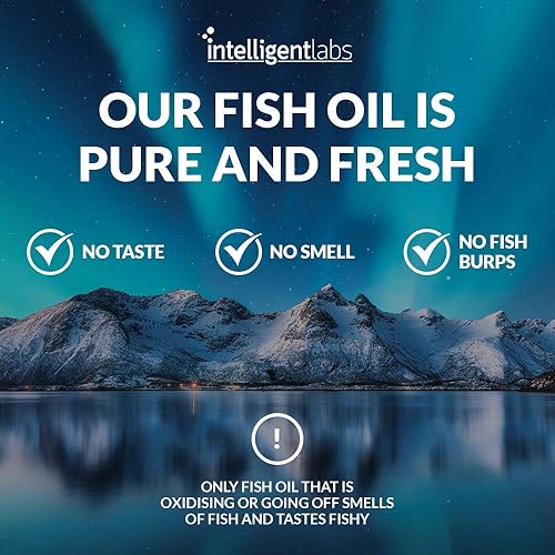 Miniatura 7 de Intelligent Labs Triglicérido Omega 3 | 2250 mg por porción de 3 cápsulas | Cápsulas de aceite de pescado sin eructos | 120 cápsulas blandas por