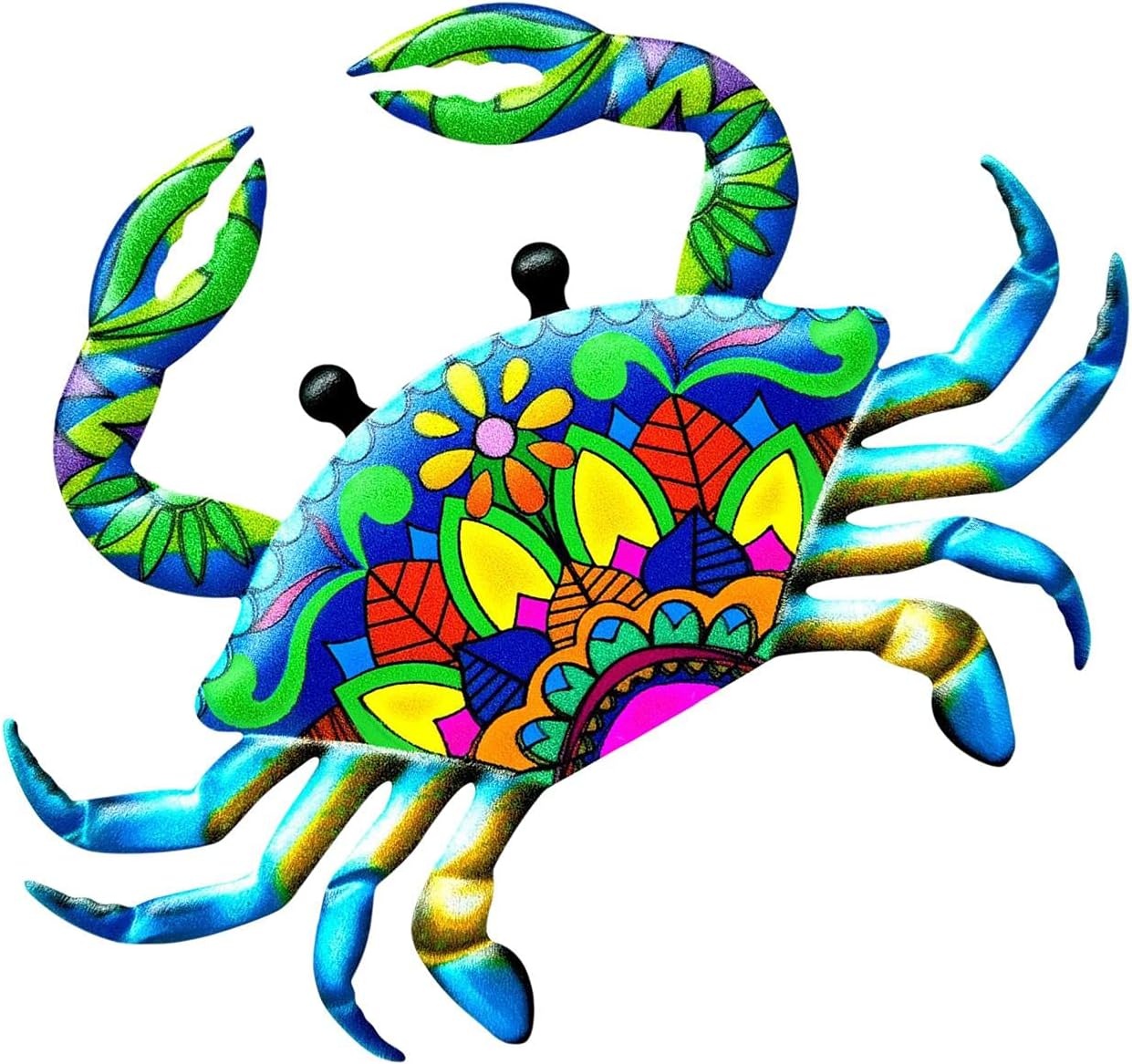 Metal Crab Wall Decor, Ocean Theme Hanging Ornament, Iron Crab Wall Pendant Easy To Hang Crab Wall Sculpture, For Garden Home Walls, 13.5x18x0.5 Cm
