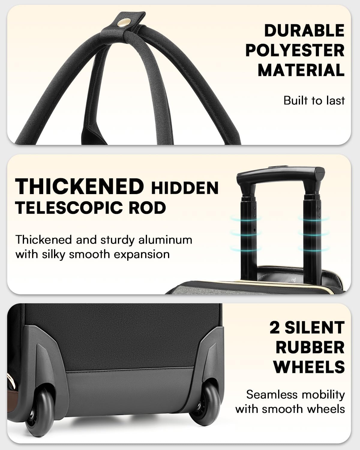 Rolling Backpack for Women, Travel Rolling Laptop Backpack with Wheels, Vertical & Horizontal Storage 2 In 1, Flip-Top Design, Water-Resistant Overnight College Underseat Carry on Luggage, Dark Gray