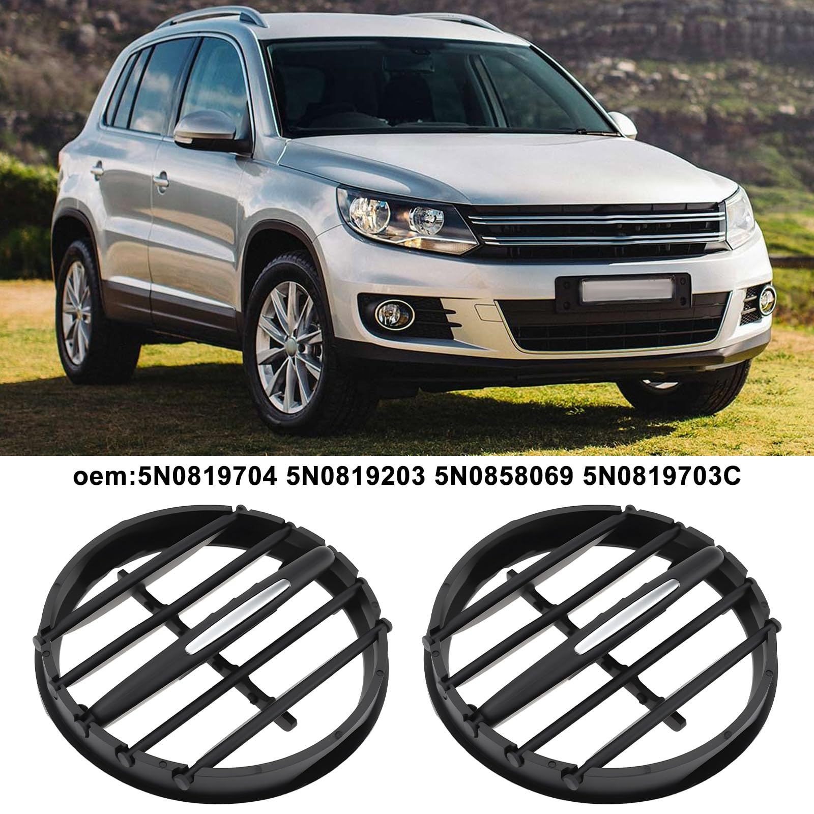2 Stück Lüftungspaddel für Autoklimaanlagen 5N0819704 5N0819203 Kompatibel mit Volkswagen Tiguan 2010–2017 (Mitte)