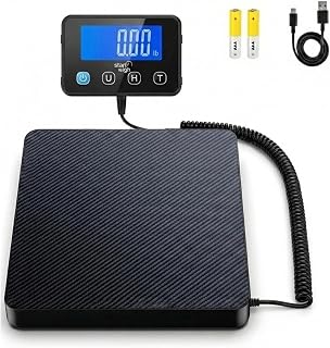 Smart Weigh Digital Postal Shipping Scale, 220 lb Capacity, 0.1 oz Readability, Hold & Tare Function, Includes Batteries & USB-C, Large LCD Display