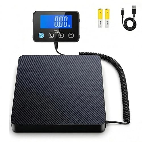 Miniatura 10 de Smart Weigh Báscula digital de envío postal, capacidad de 66 libras, legibilidad de 0.3 onzas, función de retención y tara, escala de alta