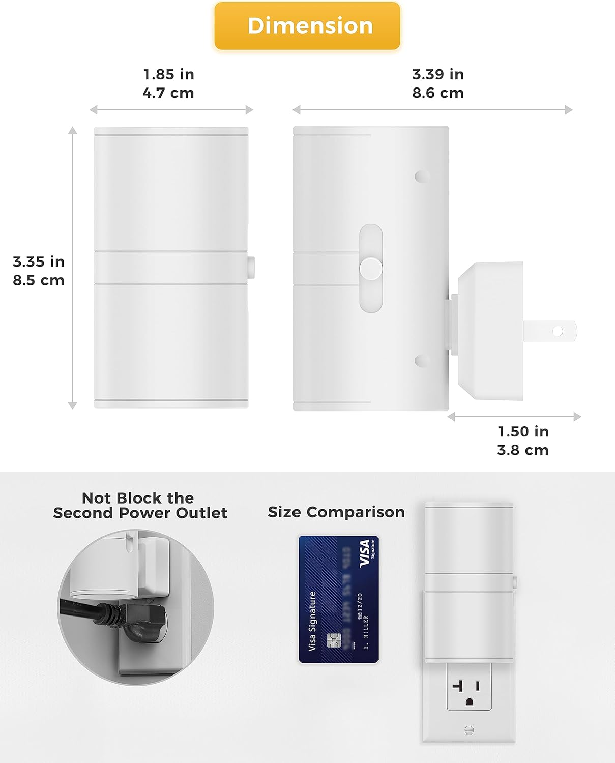 L LOHAS LED Night Light Plug in, Night Lights Plug into Wall, Light Sensor, 0-100LM Soft White 3000K, Dimmable Night Light, Modern Nightlight for Kids Bathroom Hallway Bedroom Kitchen Stairway, 2 Pack - Image 4