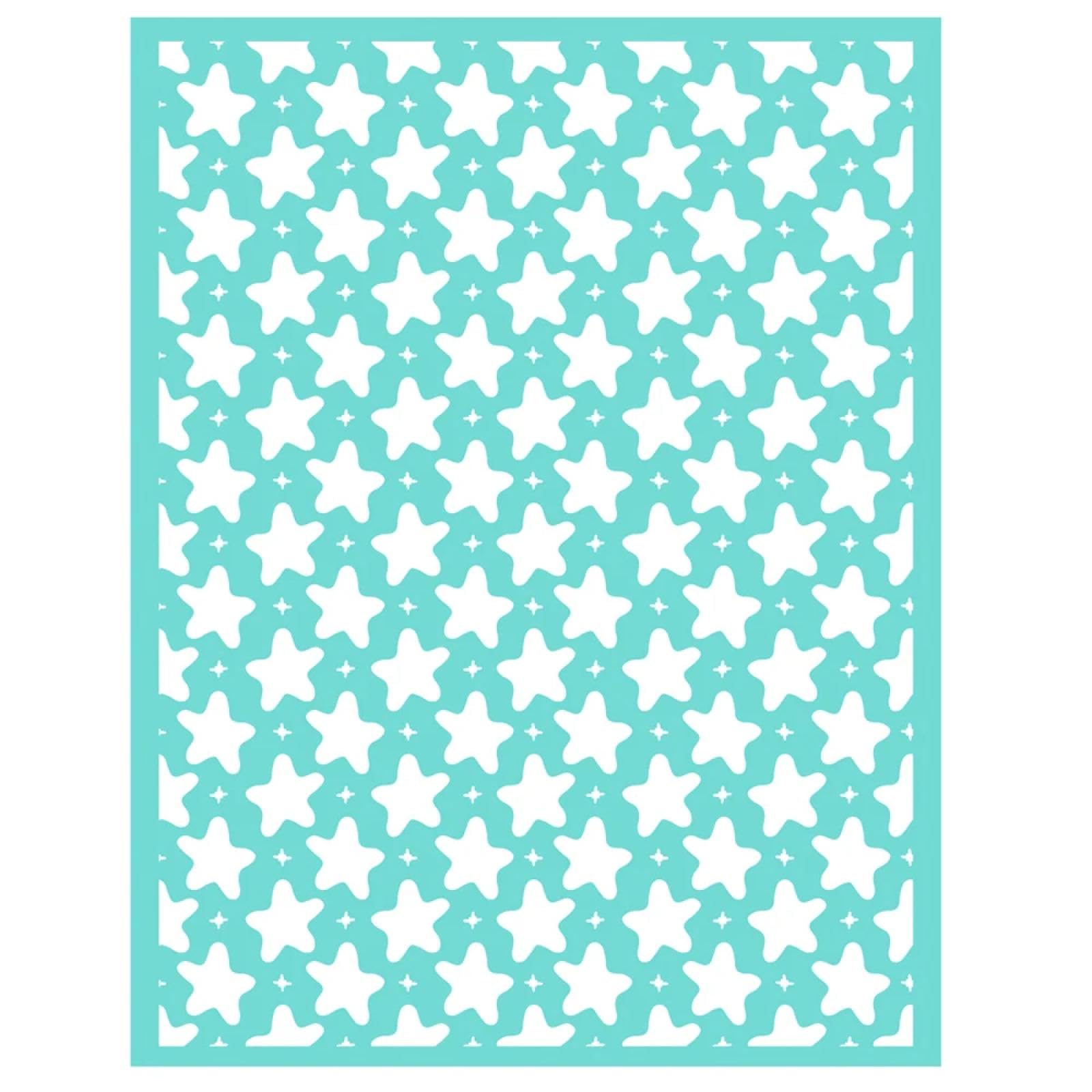 MANGOUSONG Screen Printing Kit,27.8x21.3cm Pentagram Background Silk Screen Stencils Reusable Silkscreen Print Kit for Printing Handbag Decoration Template ?Seal Tool