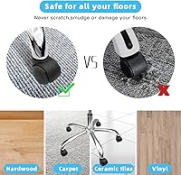 Vista 4 de Ruedas giratorias de repuesto para silla de oficina (juego de 5) para suelos de madera dura y alfombras, soporte de ruedas resistentes de hasta 1000