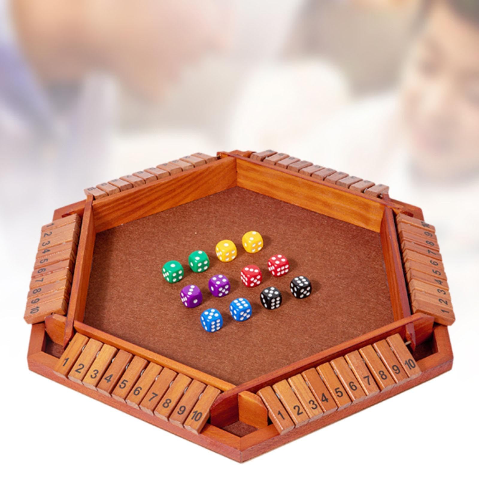 Juego de Mesa de Dados, Juguetes Educativos, Juego de Matemáticas de Mesa de Madera, Juego de Dados de Madera para Pub, Fiestas, Picnics, MarrÓn