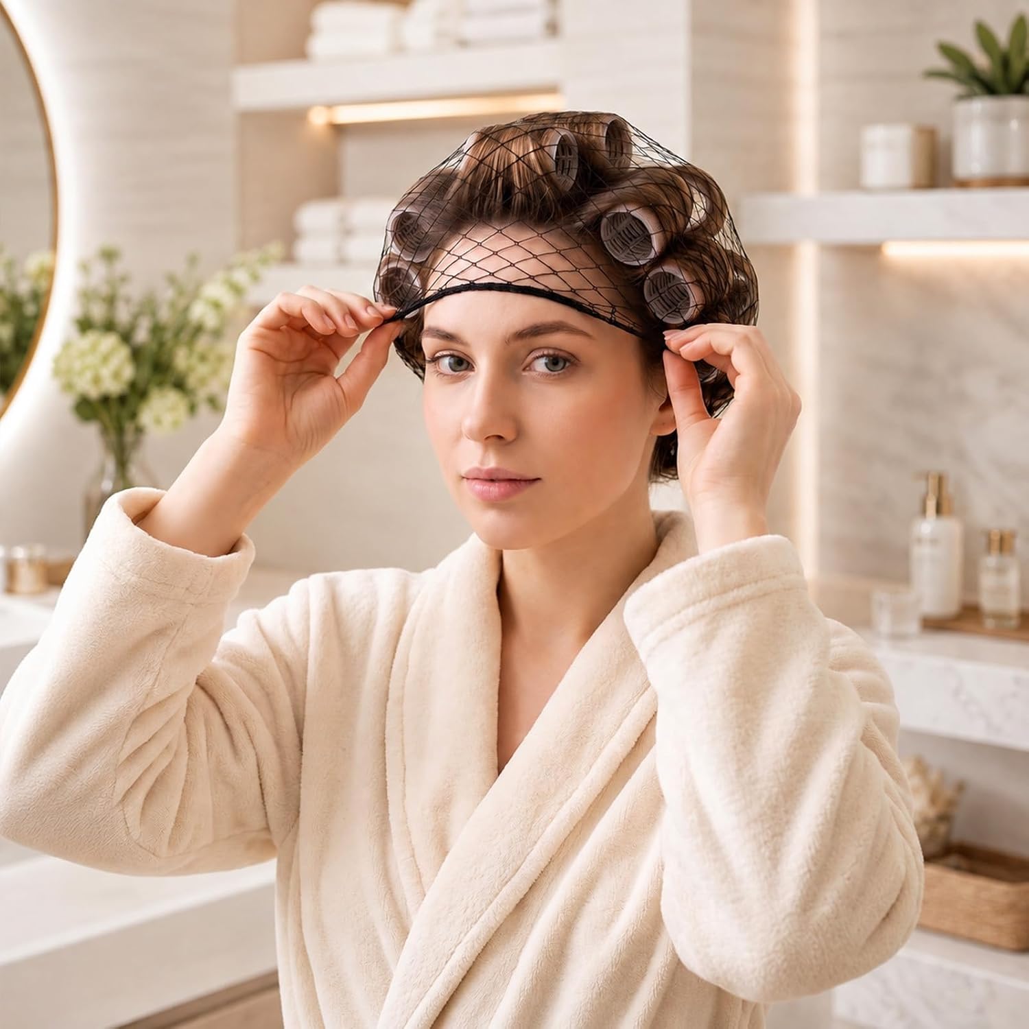 6pcs Hair Net for Rollers,Triangle Hair Net,35 x 35 x 57 Inches