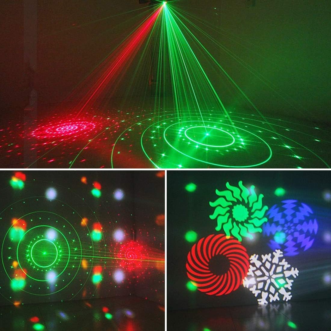 Stage Lights,MARYGEL 4 in 1 Mixed Effect Sound Activated RGBW LED Pattern Lights Strobe Light by Remote and DMX Control for DJ Club Disco Party Wedding Birthday Christmas(Black)