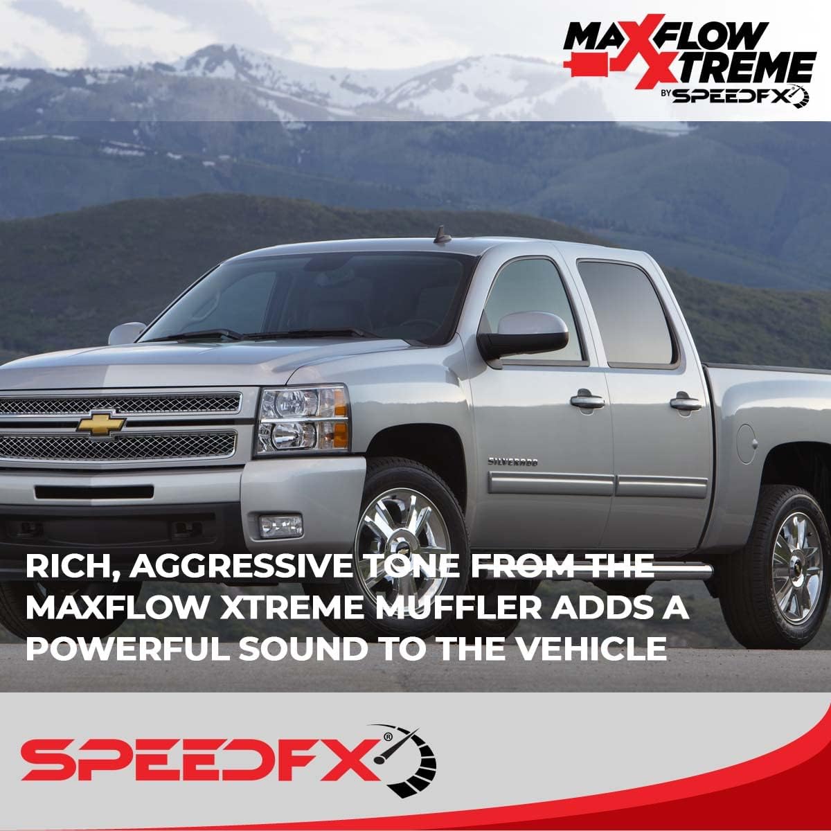 Speed FX Cat Back Performance Exhaust System Silverado/Sierra 1500 2007-2013, Silver (50100)