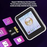 Vista 6 de Reproductor MP3 8G con Bluetooth, reproductor MP3 de 1.8 pulgadas con podómetro y altavoz, reproductor de música digital de alta fidelidad portátil