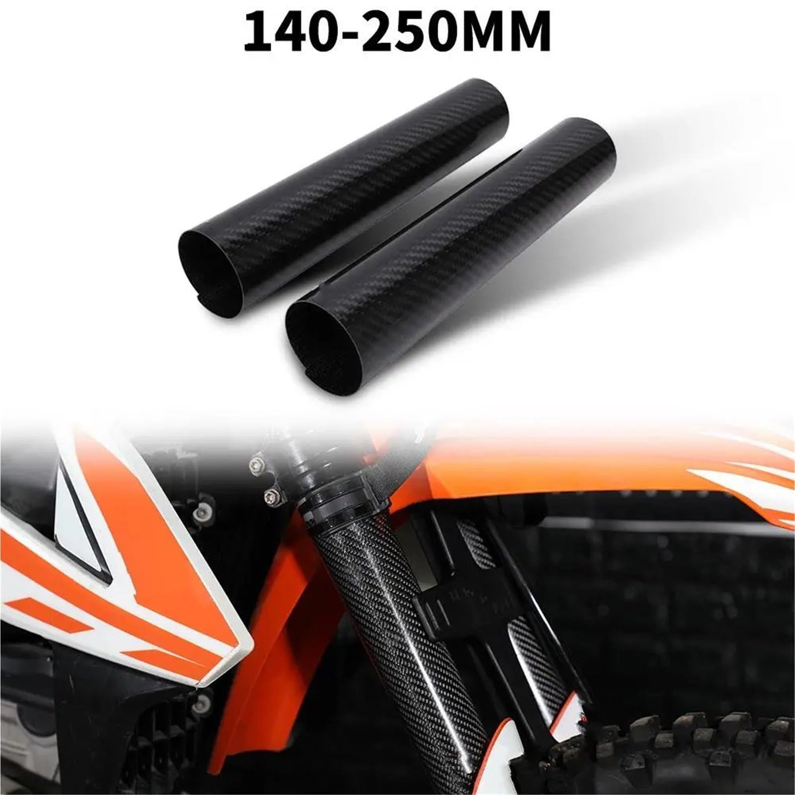 Misura per EXC SX XCF 125 250 350 450 530 Moto 140-260MM Protezione antiurto forcella anteriore regolabile soffietto forcella(248mm)