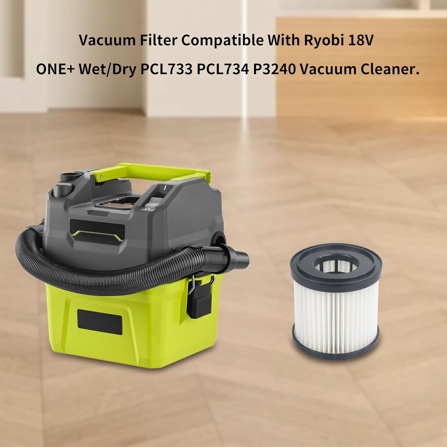 CPAI Replacement Filter compatible with Ryobi 18V ONE+ Wet/Dry Vacuum Cleaner