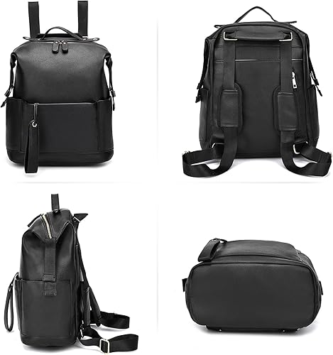 Miniatura 2 de Bolsa de pañales Mochila de cuero para mujeres Viaje Papá Madre Mochila al aire libre (2 piezas), Caqui, Mochilas de viaje