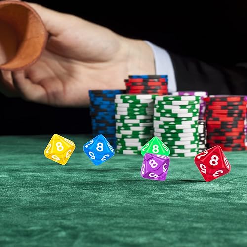 Miniatura 7 de Juego de dados poliédricos de 30 piezas de 10 caras, 22 colores, 10 lados, surtido de dados para juegos de mesa de Dungeons and Dragons RPG MTG,