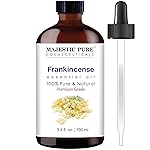 Majestic Pure Essential Oil with Glass Dropper - 100% Pure and Natural - Essential Oils for Diffuser, Aromatherapy, Soap and Candle Making, Frankincense Essential Oil, Frankincense Oil, 3.4 Fl Oz