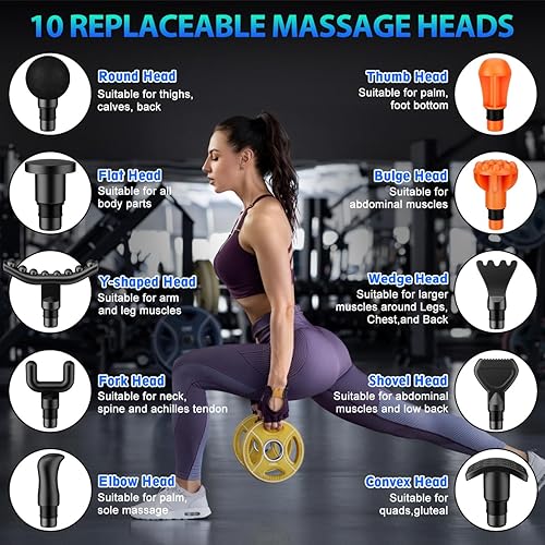 Miniatura 5 de Pistola para masajes Toloco–T11 Pro, de mano, para tejido muscular profundo, masajeador corporal deportivo, taladro portátil, motor de escobillas