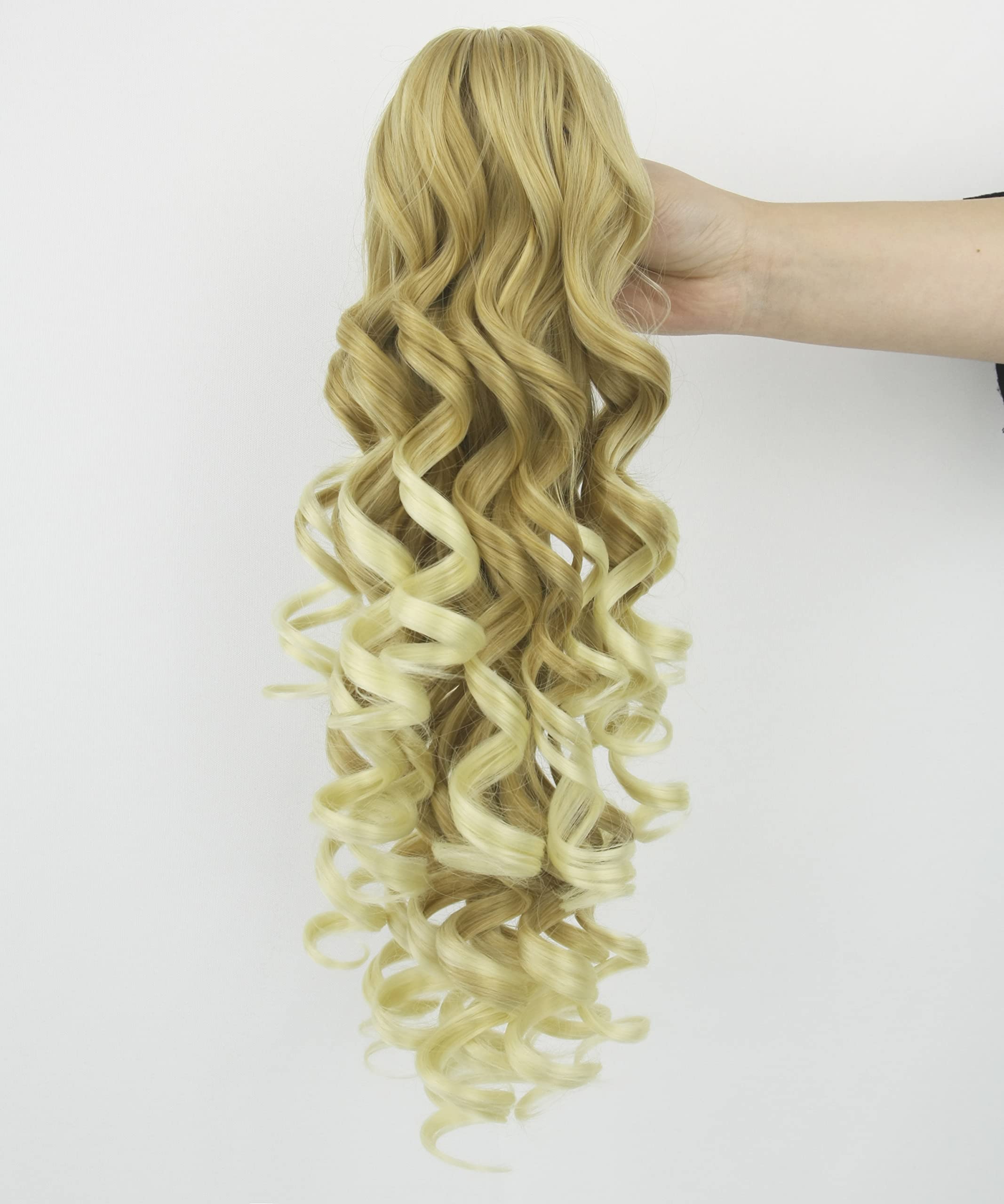 Ponytail blonde 613 Wave claw Clipin hair pcs 2020 Amazon.com : FUOTONBUTY Claw Clip Ponytail Extension 100  main image 2