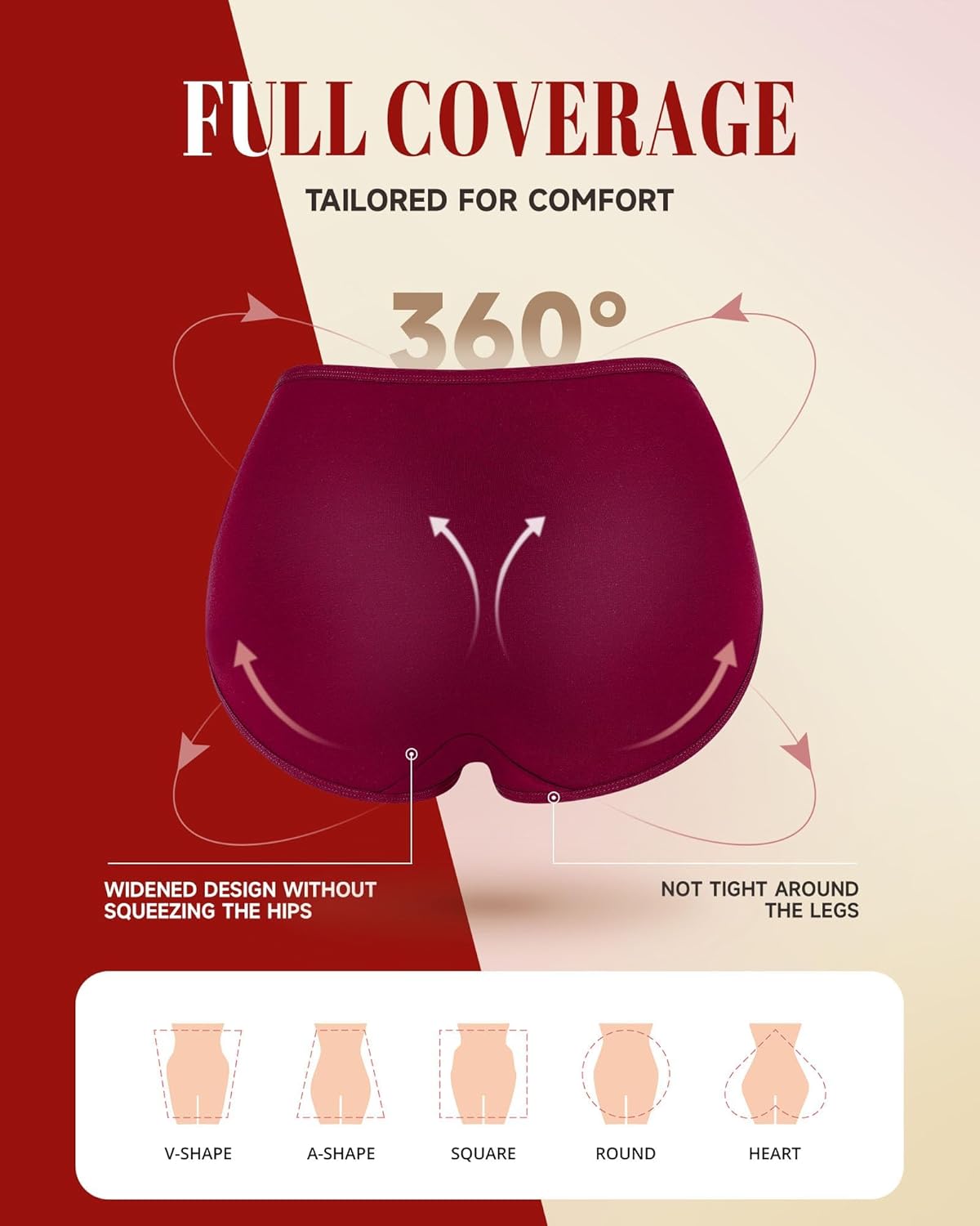 Benirap Womens Underwear Soft Cotton Hipster Panties Breathable Briefs 5 or 6 Pack - Image 4