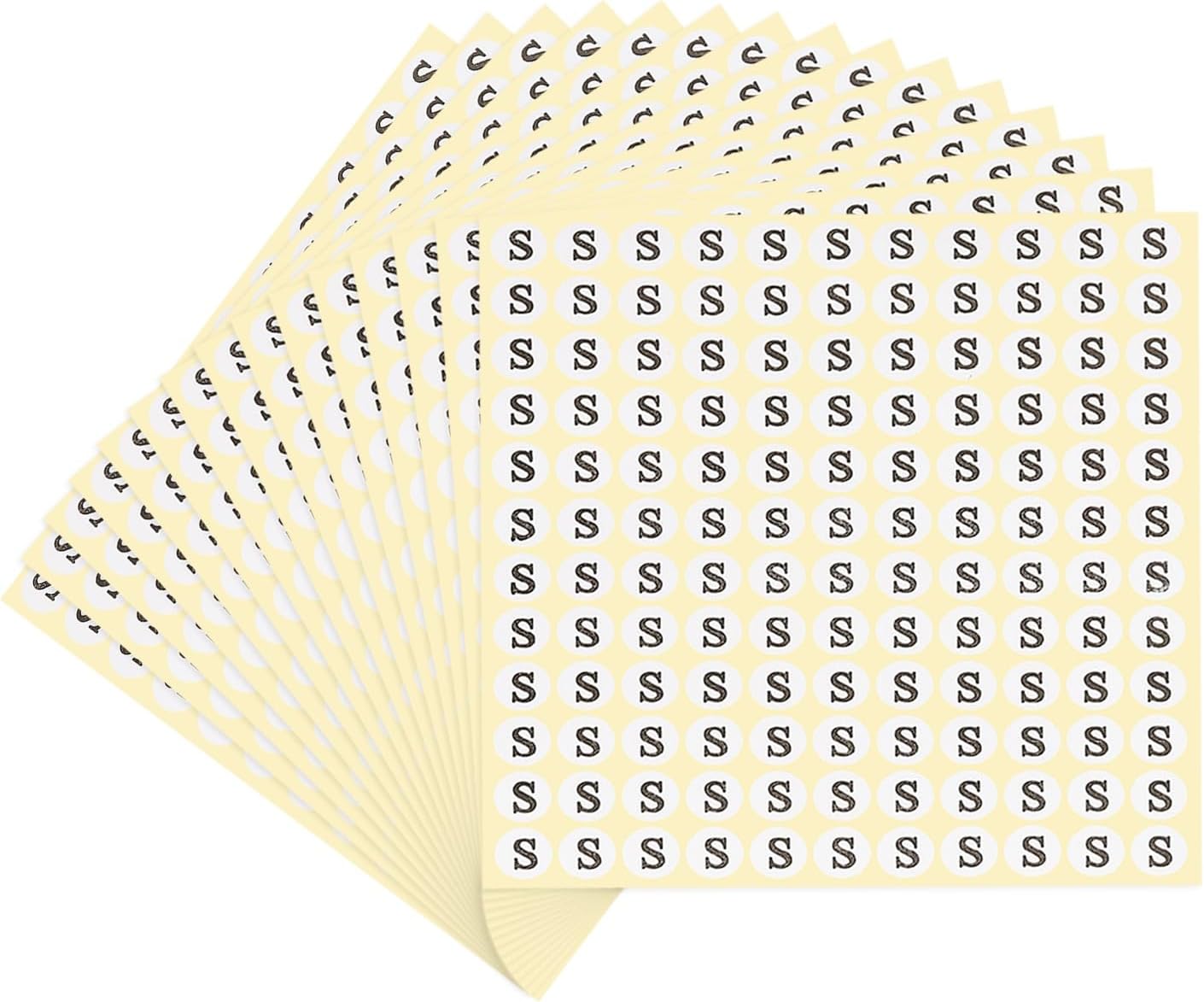 PATIKIL 15 Sheets Alphabet Stickers Letter S Small Round Sticker 1/2 Inch Self-Adhesive Paper Label for Inventory Organizing Storage Handmade (Total 1980Pcs)